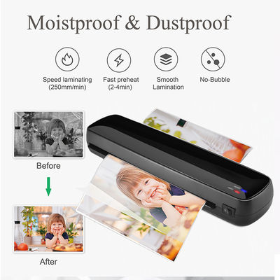 Mesin Laminator A3 Hitam 110V-220V Tegangan Dan Lebar Laminasi 236mm