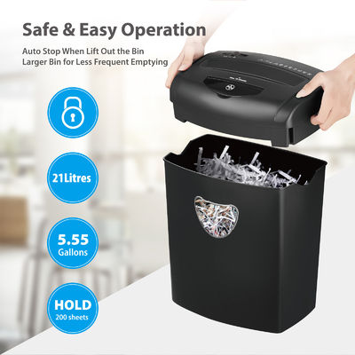 Heavy Duty Home Paper Shredder Machine 21Litre Low Noise cd218p-10 dengan fungsi kartu kredit CD shredding