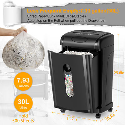 Secure Cross Cut Heavy Duty Paper Shredder dengan Pull Out Basket 2,2m/Min