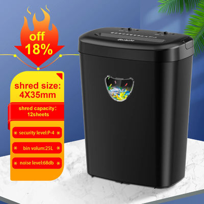 CD228P-12 ETL Sertifikasi 25L Heavy Duty Office Paper Shredder Dengan 68 DB Noise Level Cross Cut