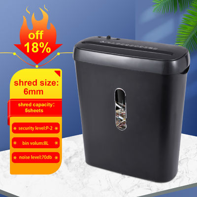 S636B Mesin pengiris kertas strip cut 6 lembar A4 mini shredding untuk pengguna kantor rumah dengan 8L bin