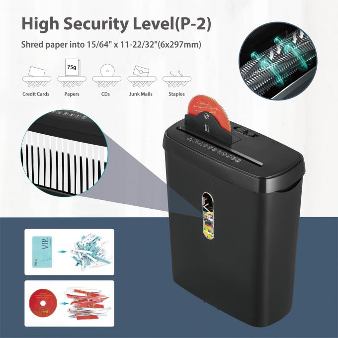 SD108P 8 LIPI Mesin Penghancur Kertas A4 Untuk Kartu CD Shredder Kertas Dengan 11L Basket Bin 2