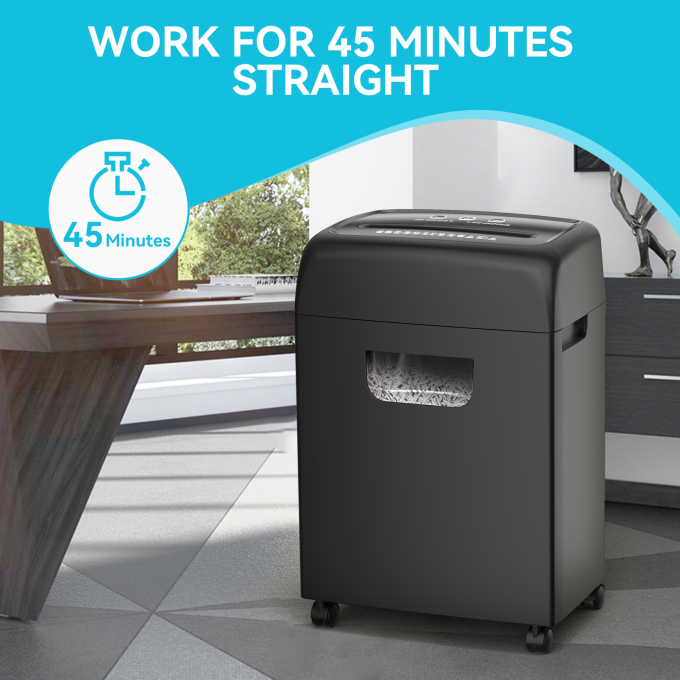 C281P Heavy Duty Electric Office Shredder 20L 18 Sheets Cross Cut Paper Shredder Untuk Kartu P-4 Dengan Pull-Out Bin 2