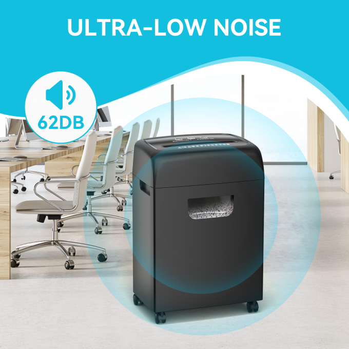 C281P Heavy Duty Electric Office Shredder 20L 18 Sheets Cross Cut Paper Shredder Untuk Kartu P-4 Dengan Pull-Out Bin 4